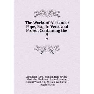   Wakefield , William Warburton , Joseph Warton Alexander Pope : Books