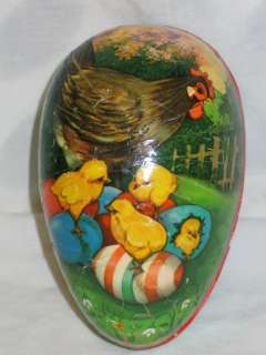 Vintage German Paper Mache Easter Egg Candy Container  