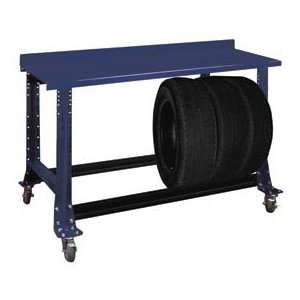 com Tire Cart W/ Painted Steel Bench Top 54 1/2W X 25 5/8D X41H St 