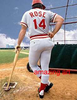 Museum Quality Sports Baseball Oil on canvas Pete Rose  