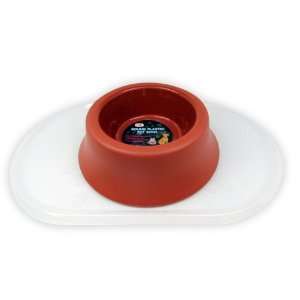   JMK Pet Feeding Mat and Red Round Bowl   21 x 13 Inch