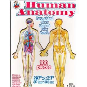  Human Anatomy Two sided Giant Shaped Floor Puzzle 100 