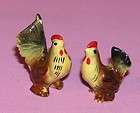 Vintage Wood Wooden Chicken Roosters Painted Miniatures Japan Easter 