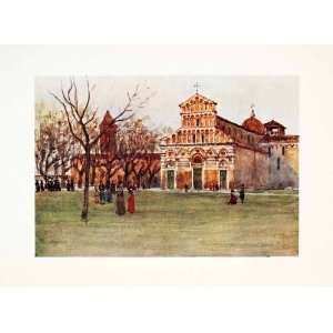  1905 Color Print Church San Paolo Ripa Darno Pisa Tuscany 
