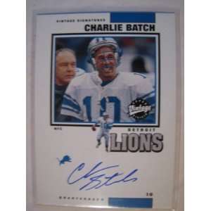  2001 Upper Deck Vintage Charlie Batch Lions Auto Autograph 