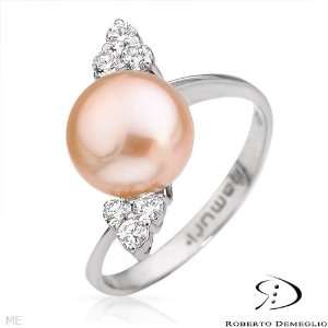 Roberto Demeglio 18K White Gold Pearl and 0.3 CTW Color G SI1 Diamond 