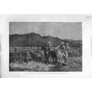  French Chasseurs On Outpost In Tunis Antique Print 1881 