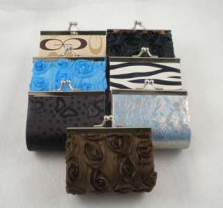 Hard Case Coin Change Purse with Clasp NEW Many Designs Fabric Vinyl 