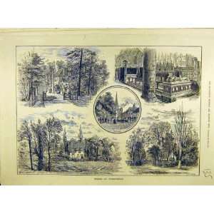   1887 Horsham Sketches Landscape Views Church Chesworth