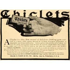 1907 Ad Frank H. Fleer Chiclets After Dinner Mint Gum   Original Print 