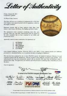 1934 YANKEES TEAM w/ BABE RUTH SIGNED AUTOGRAPHED BASEBALL BALL PSA 