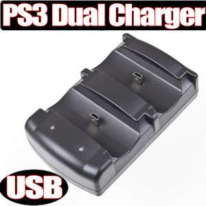 2in1 USB Dual Double Charging Station Charger Stand Dock for PS3 Move 
