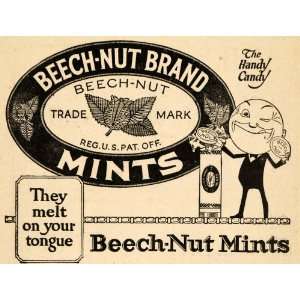 1920 Ad Beech Nut Mints Tongue Candy Nutrition Hygiene 