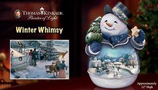 Thomas Kinkade Winter Whimsy Snowman Cookie Jar  