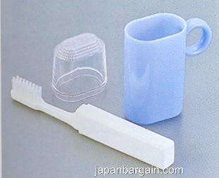 Pink Color Japanese Travel Toothbrush Cup Set #9065  
