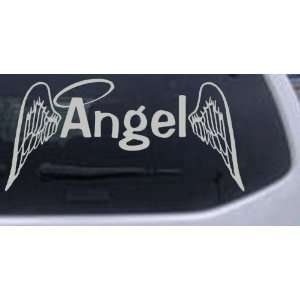 Silver 38in X 18.1in    Angel With Wings Christian Car Window Wall 