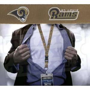 St Louis Rams NFL Lanyard Key Chain and Ticket Holder   Gold:  