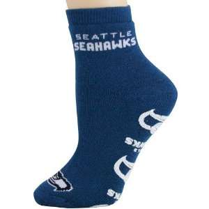  Seattle Seahawks Ladies Navy Blue Slipper Socks: Sports 
