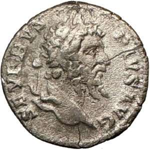 SEPTIMIUS SEVERUS sacrificing over altar 202AD Rare Ancient Silver 