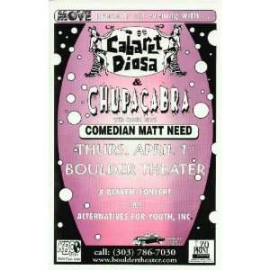  Cabaret Diosa Chupacabra Concert Poster Boulder 1999