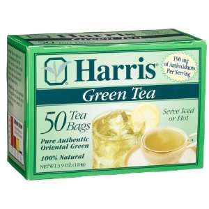 Harris Green Tea Bags, 50 Tea Bags, 3.9 Ounce:  Grocery 