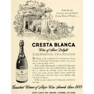  1952 Ad Cresta Blanca California Champagne Livermore 