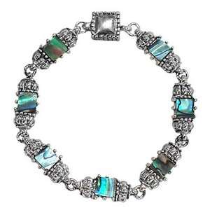  Silvertone Abalone Magnetic Bracelet Fashion Jewelry 