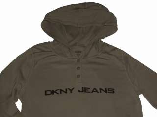 NWT~DKNY~HOODED~HOODIE~HENLEY SHIRT~WOMENS~SMALL (S)  