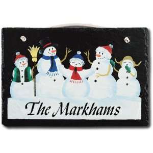   Maine Personalized 8x12 Slate Snow Family (5) Sign