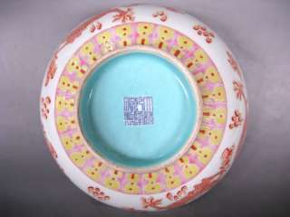Chinese antique remarkable famille rose porcelain dragon bowl free 