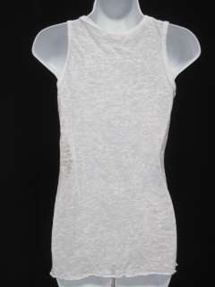 VELVET White Sheer Sleeveless V Neck Shirt Top Sz S  