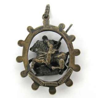   Florence Italy St George Slaying a Dragon Sterling Silver Pendant
