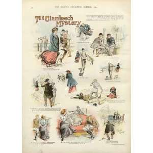    The Clambeach Mystery Old Prints Comic 1893