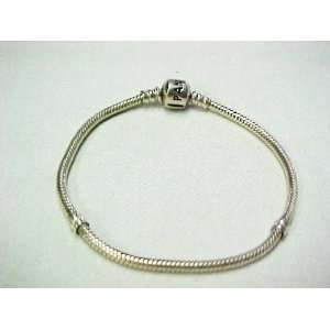  Pandora Sterling Silver Charm Bracelet with Barrel Clasp 