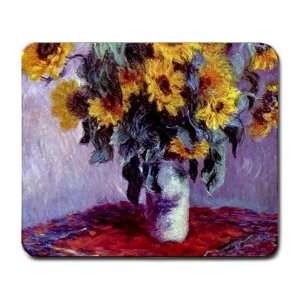  Still Life with Sunflowers By Claude Monet Mouse Pad 