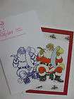   Kitty Lane Santa Merry Christmas list paper quill pen Card Craft