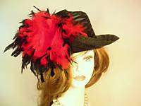 Black Red Ladies Designer Fashion Hat Church Tea Hats P  