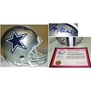 Roger Staubach Signed Cowboys Mini Helmet  Sports 