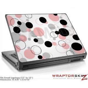  Small Laptop Skin Lots of Dots Pink on White: Electronics