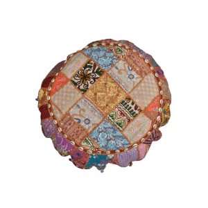  Multi Colored Round Shape Floor Cushion Cover or Ottoman 