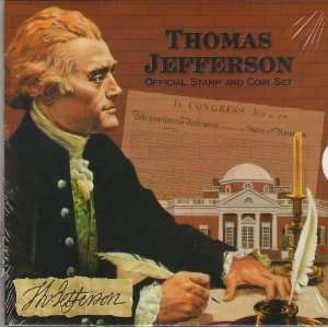  Thomas Jefferson Official Stamp and Coin Set Fleetwood 
