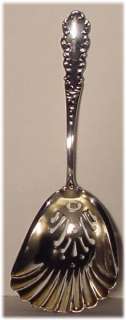 STERLING PIERCED SHOVEL SERVING SPOON GOLD WASH OLD WOW  