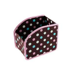  Small Stuff Cubby, Brown with polka dots