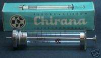 Vintage medical instrument, Syringe, 20 cm3, Chirana  