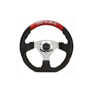  Shutt Auto SR Steering Wheel   Black Center Red Leather 