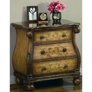  Hand painted Rowena Bombe Chest With Black Solid Granite 