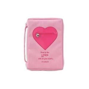  Bible Cover   Trust In The Lord Medium Pink Zipper 