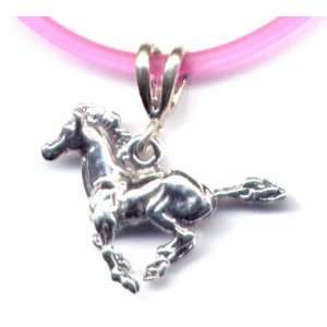  14 Pink Mustang Necklace Sterling Silver Jewelry Gift 