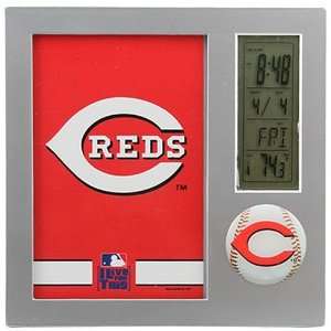    Cincinnati Reds Team Desk Clock & Thermometer: Sports & Outdoors