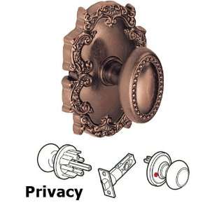  Privacy beaded egg knob with victorian rosette in antique 